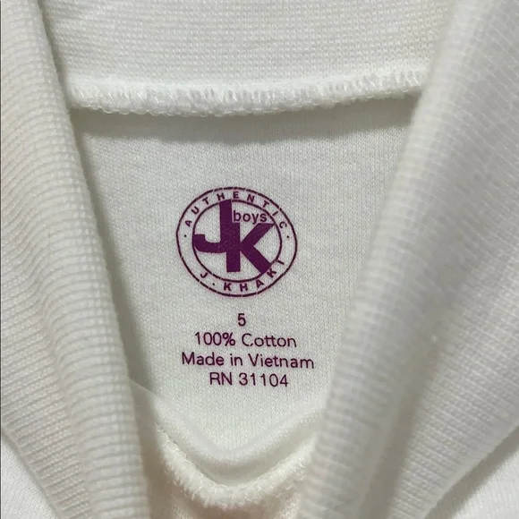 J. Khaki White Long Sleeve Kids Tee - Picture 2 of 3